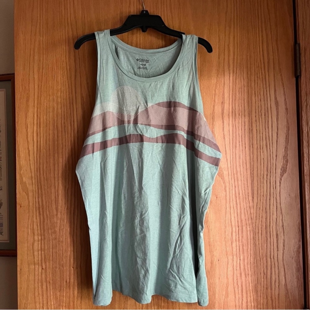 EUC Women’s Columbia Tank shirt top teal scenic XL